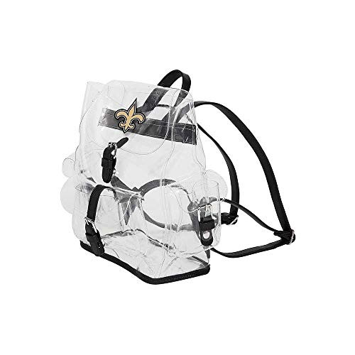NFL New Orleans Saints "Lucia" Clear Backpack, Clear, 12 x 4.5 x 9.75 inches