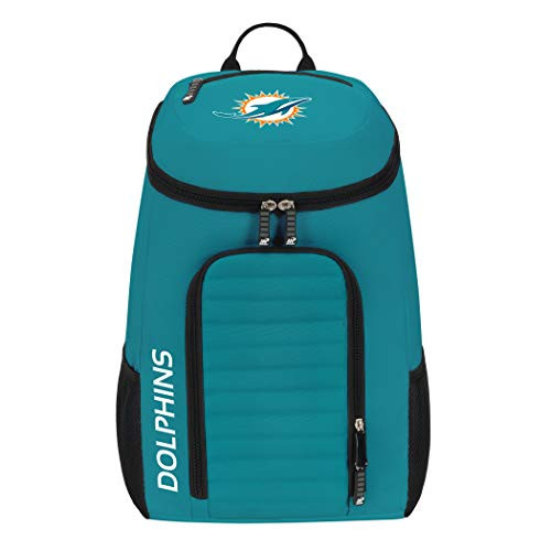 Officially Licensed NFL Miami Dolphins "Topliner" Backpack, Black, 19" x 7" x 11" Officially Licensed NFL Miami Dolphins "Topliner" Backpack, Black, 19" x 7" x 11"