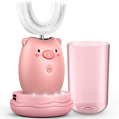 Kids Electric Toothbrushes, Automatic Toothbrush with U-Shape Brush Head, Auto Brush for Toddler Children (2-6, Pink) Kids Electric Toothbrushes, Automatic Toothbrush with U-Shape Brush Head, Auto Brush for Toddler Children (2-6, Pink)
