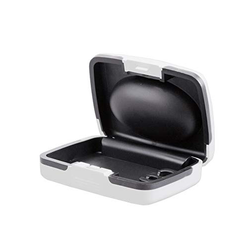 Hearing Aid Case Hard Storage Box with Battery Compartment for BTE CIC ITE ITC Hearing Aids Portable