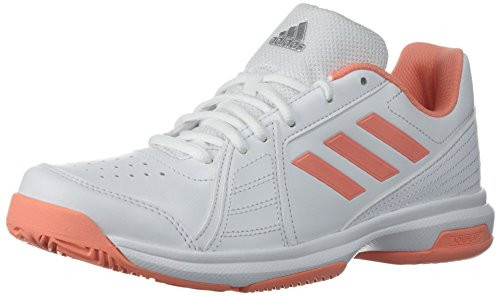 adidas Women's Aspire Tennis Shoe, White/Chalk Coral/Metallic Silver, 10.5 M US