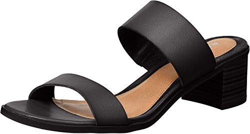 Rampage Women's Ram-Hatty Heeled Sandal, Black Burnish, 7 M US