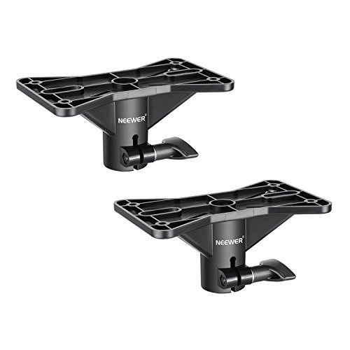 Neewer 2 Pack Exterior Speaker Mounting Bracket 1.4 inches/3.5 centimeters Insert Mount Cabinet Stand with Adjustable Aperture Standard Hole Location Template for Use in Stage, Party, Studio(NW-001)