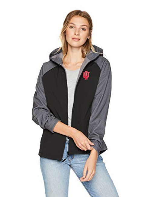 Ouray Sportswear NCAA Indiana Hoosiers Women's Raider Soft Shell Jacket, Carbon Print/Black, Large Ouray Sportswear NCAA Indiana Hoosiers Women's Raider Soft Shell Jacket, Carbon Print/Black, Large