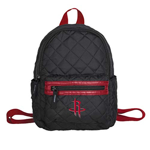 FOCO NBA Houston Rockets Womens Black Quilted Mini BACKPACKBLACK Quilted Mini Backpack, Team Color, OS