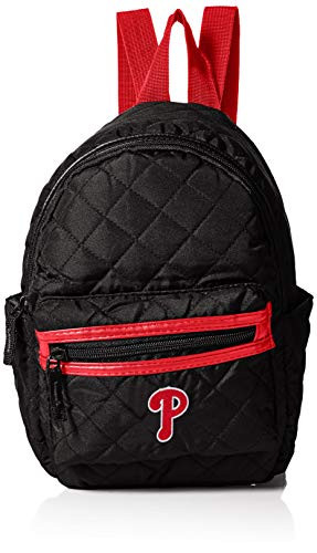 FOCO MLB Philadelphia Phillies Unisex Black Quilted Mini Backpack - WOMENSBLACK Quilted Mini Backpack - Womens, Team Color, One Size