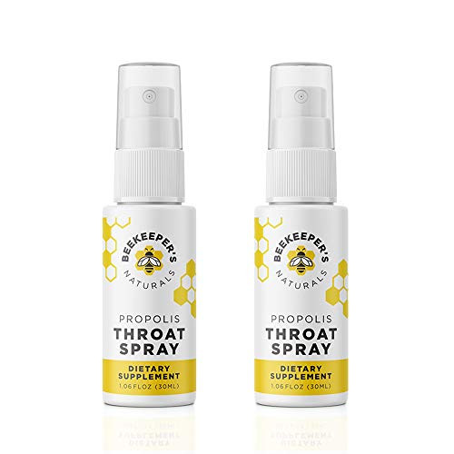 BEEKEEPER'S NATURALS Propolis Throat Spray - 95% Bee Propolis Extract - Natural Immune Support & Sore Throat Relief - Antioxidants, Keto, Paleo, Gluten-Free, 1.06 oz (Pack of 2)