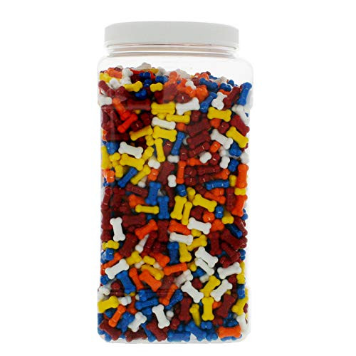Candy Bonz 6 Pound Dog Bonz Bulk Candy - Assorted Bulk Dog Bones Candy in 1 Gallon Gift Ready Reusable Square Jar