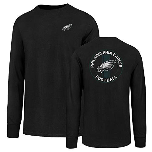 OTS NFL Philadelphia Eagles Men's Rival Long Sleeve Tee, Distressed Powell, Large