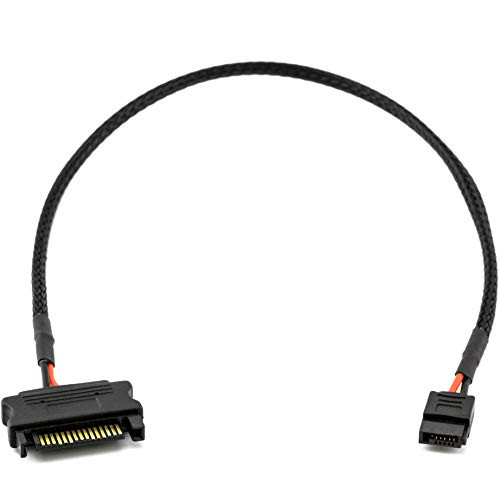 CRJ SATA Power 15-Pin Male to SATA 6-Pin Slimline Sleeved Power Adapter Cable CRJ SATA Power 15-Pin Male to SATA 6-Pin Slimline Sleeved Power Adapter Cable