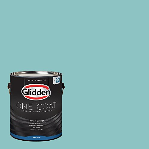Glidden Interior Paint + Primer: Teal/Aqua Interior Paint /Aqua Fiesta, One Coat, Semi-Gloss, 1 Gallon