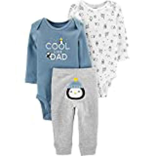 Carter's 3-Piece Penguin Little Character Set (12 Months) Blue and Gray