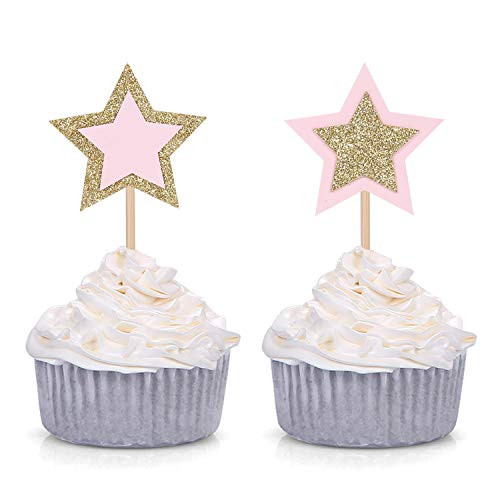 24 Counts Twinkle Twinkle Little Star Cupcake Toppers Baby Shower/Birthday Party Supply Decorations (Pink and Gold) 24 Counts Twinkle Twinkle Little Star Cupcake Toppers Baby Shower/Birthday Party Supply Decorations (Pink and Gold)