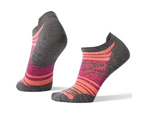Smartwool PhD Outdoor Light Micro Socks - Womens Striped Wool Performance Sock MEDIUM GRAY Large