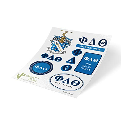 Phi Delta Theta Standard Sticker Sheet Decal Laptop Water Bottle Car Phi Delt (Full Sheet - Standard)