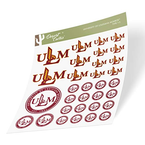University of Louisiana Monroe ULM Warhawks NCAA Sticker Vinyl Decal Laptop Water Bottle Car Scrapbook (Type 1-1 Sheet)