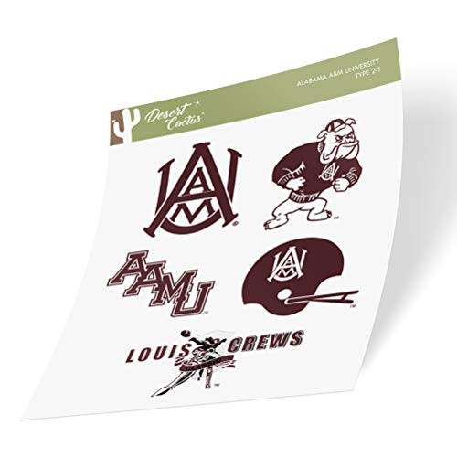 Alabama A&M University AAMU Bulldogs NCAA Sticker Vinyl Decal Laptop Water Bottle Car Scrapbook (Type 2 Sheet)