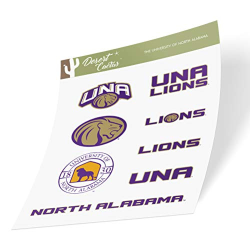 University of North Alabama UNA Lions NCAA Sticker Vinyl Decal Laptop Water Bottle Car Scrapbook (Type 2 Sheet)