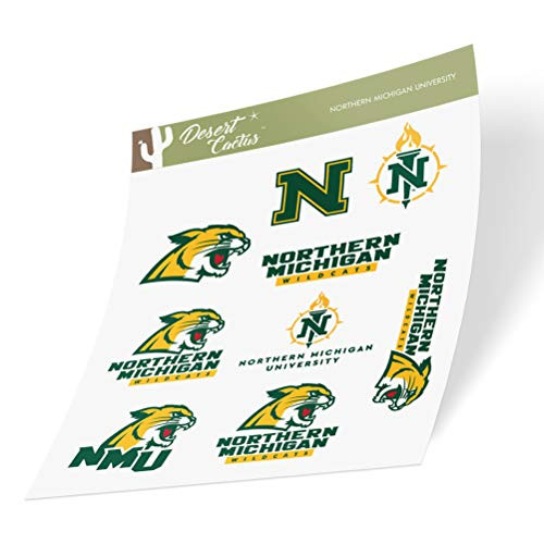 Northern Michigan University NMU Wildcats NCAA Sticker Vinyl Decal Laptop Water Bottle Car Scrapbook (Type 2 Sheet)