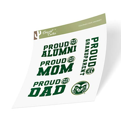 Colorado State University CSU Rams NCAA Sticker Vinyl Decal Laptop Water Bottle Car Scrapbook (Family Full Sheet)