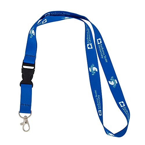 Indiana State University ISU Sycamores NCAA Car Keys ID Badge Holder Lanyard Keychain Detachable Breakaway Snap Buckle