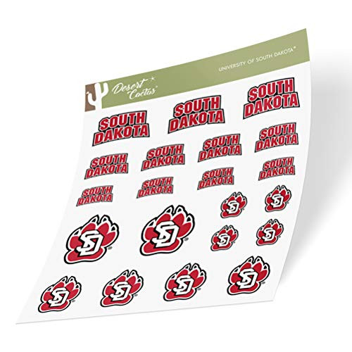 The University of South Dakota USD Coyotes NCAA Sticker Vinyl Decal Laptop Water Bottle Car Scrapbook (Type 1-1 Sheet)