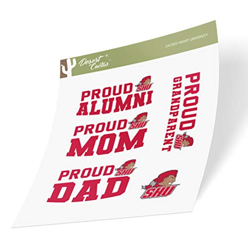 Sacred Heart University Pioneers NCAA Sticker Vinyl Decal Laptop Water Bottle Car Scrapbook (Family Full Sheet)