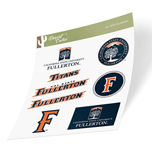 Cal State University Fullerton California CSUF Titans NCAA Sticker Vinyl Decal Laptop Water Bottle Car Scrapbook (Type 2 Sheet)