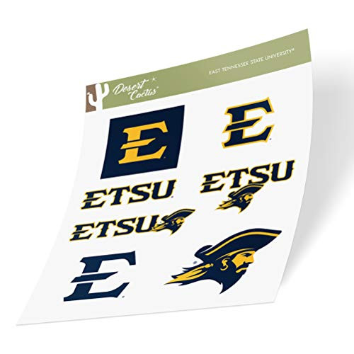 East Tennessee State University ETSU Buccaneers NCAA Sticker Vinyl Decal Laptop Water Bottle Car Scrapbook (Type 2 Sheet)