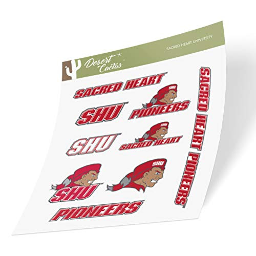 Sacred Heart University Pioneers NCAA Sticker Vinyl Decal Laptop Water Bottle Car Scrapbook (Type 2 Sheet)