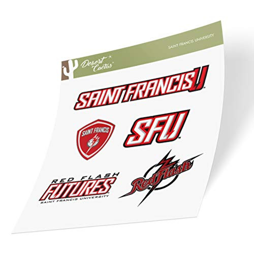 Saint Francis University SFU Red Flash NCAA Sticker Vinyl Decal Laptop Water Bottle Car Scrapbook (Type 2 Sheet)