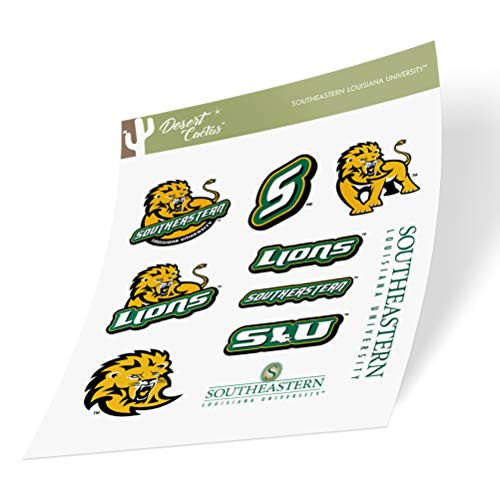 Southeastern Louisiana University SELU Lions NCAA Sticker Vinyl Decal Laptop Water Bottle Car Scrapbook (Type 2 Sheet)
