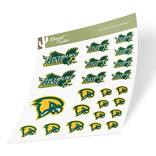 Fitchburg State University FSU Falcons NCAA Sticker Vinyl Decal Laptop Water Bottle Car Scrapbook (Type 1-1 Sheet)