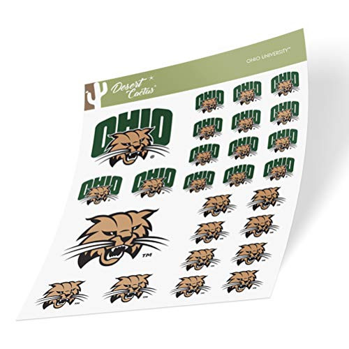 Ohio University Bobcats NCAA Sticker Vinyl Decal Laptop Water Bottle Car Scrapbook (Type 1-1 Sheet)