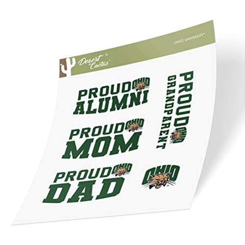 Ohio University Bobcats NCAA Sticker Vinyl Decal Laptop Water Bottle Car Scrapbook (Family Full Sheet)