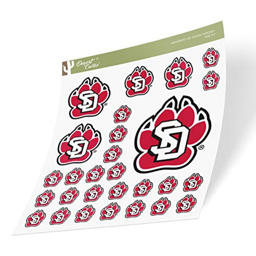 The University of South Dakota USD Coyotes NCAA Sticker Vinyl Decal Laptop Water Bottle Car Scrapbook (Sheet Type 3-1)