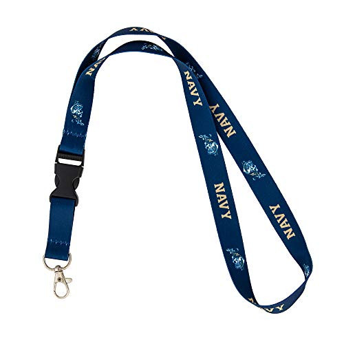 United States Naval Academy USNA Midshipmen NCAA Navy Car Keys ID Badge Holder Lanyard Keychain Detachable Breakaway Snap Buckle
