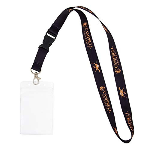 Campbell University Fighting Camels NCAA Car Keys College ID Badge Holder Lanyard Keychain Detachable Breakaway Snap Buckle (w/Pouch)