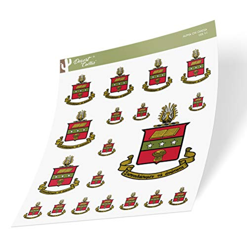 Alpha Chi Omega Multiple Size Sticker Decal Laptop Water Bottle Car (Crest Sheet - Type 3)
