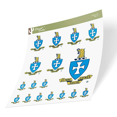 Sigma Chi Multiple Size Sticker Decal Laptop Water Bottle Car (Crest Sheet - Type 3)
