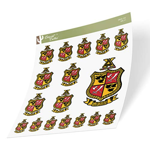 Delta Chi Multiple Size Sticker Decal Laptop Water Bottle Car (Crest Sheet - Type 3)