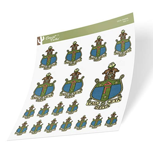 Delta Gamma Multiple Size Sticker Decal Laptop Water Bottle Car (Crest Sheet - Type 3)