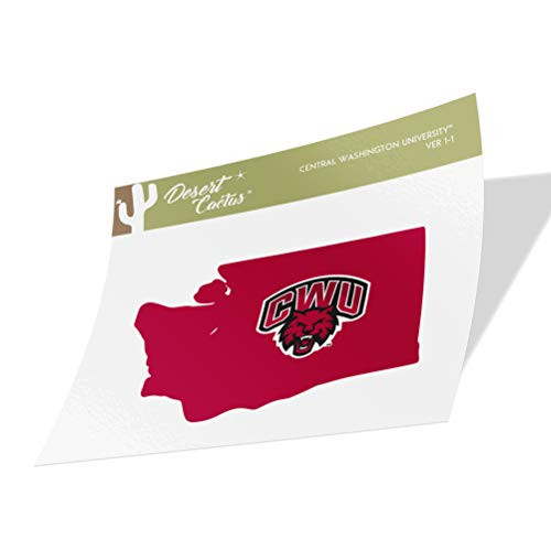 Central Washington University CWU Wildcats NCAA Vinyl Decal Laptop Water Bottle Car Scrapbook (State Boarder Sticker)