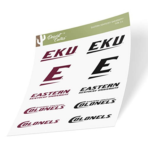 Eastern Kentucky University EKU Colonels NCAA Sticker Vinyl Decal Laptop Water Bottle Car Scrapbook (Type 2 Sheet)