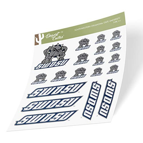 Southwestern Oklahoma State University SWOSU Bulldogs NCAA Sticker Vinyl Decal Laptop Water Bottle Car Scrapbook (Type 1 Sheet)