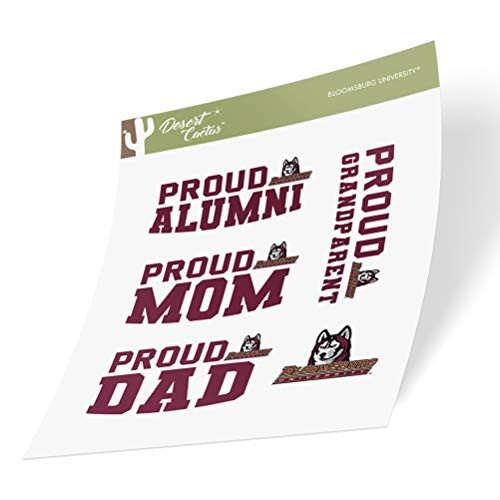 Bloomsburg University Huskies NCAA Sticker Vinyl Decal Laptop Water Bottle Car Scrapbook (Family Full Sheet)