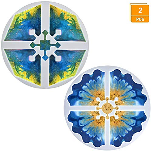 MEMOVAN Silicone Resin Coaster Molds, Interlocked Puzzle Coaster Molds, Irregular Epoxy Resin Mold for DIY Resin Agate Geode Slice Coasters, Jewelry Holders Dish, Pendant Making, Home Decoration