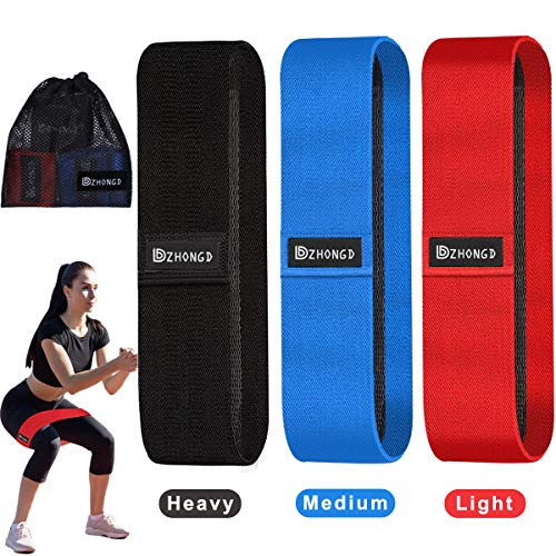 DZHONGD Resistance Bands for Women Legs Butt, Fabric Non-Slip Non-Rolling Loop Hip Booty Glutes Workout Exercise Bands DZHONGD Resistance Bands for Women Legs Butt, Fabric Non-Slip Non-Rolling Loop Hip Booty Glutes Workout Exercise Bands