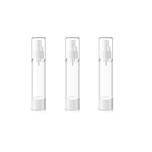 3Pcs 50ML 1.7OZ Transparent Empty Plastic Vacuum Spray Bottles with Cap Makeup Water Toner Storage Holder Portable Refillable Fine Mist Tube Cosmetic Container Jar for Travel Daily Life Use