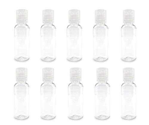 10PCS 10ML 0.3OZ Transparent Empty Plastic Bottle with Press Disk Top Cap Toner Makeup Water Storage Holder Sample Jar Portable Refillable Cosmetic Container for Daily Life Use